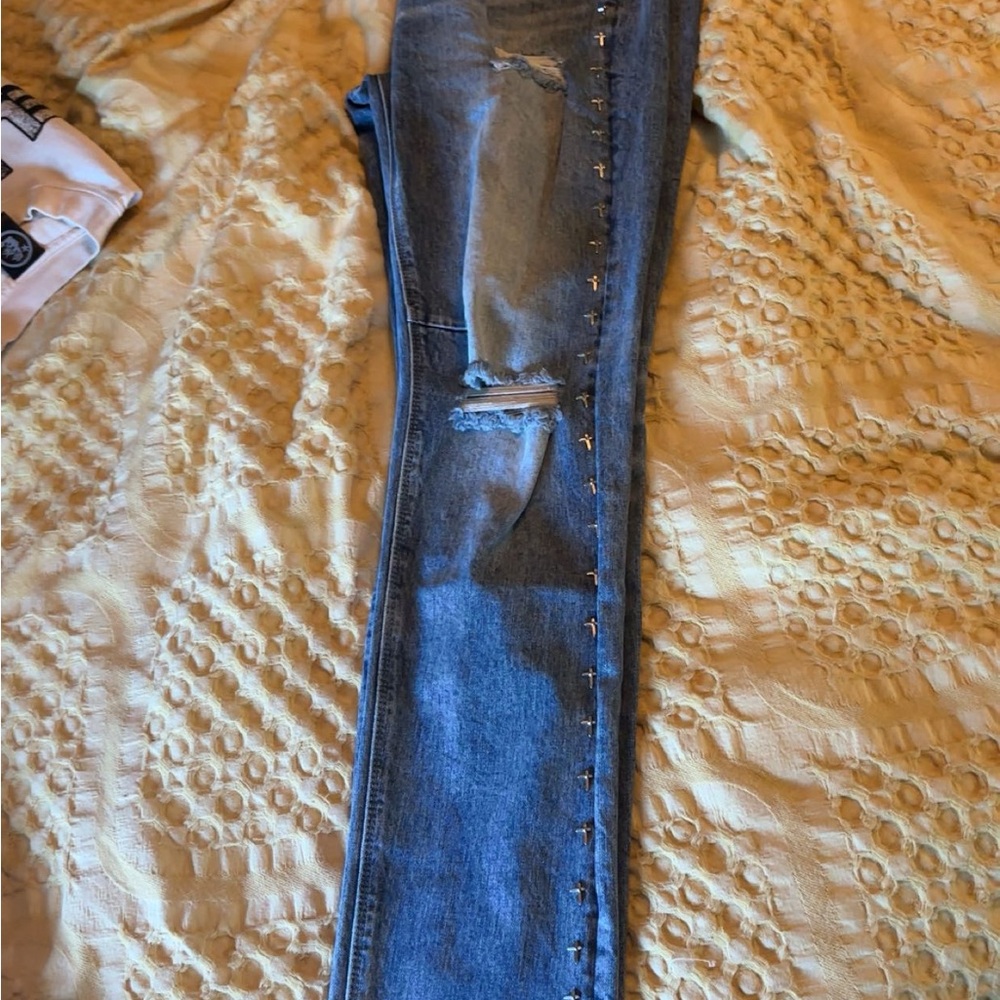 Men’s Blue RTA Jeans with Studded Detail